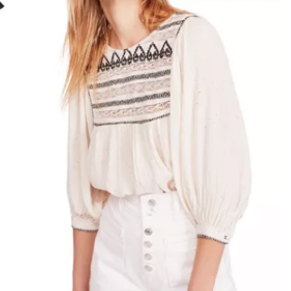 Free People size M Embroidered Top